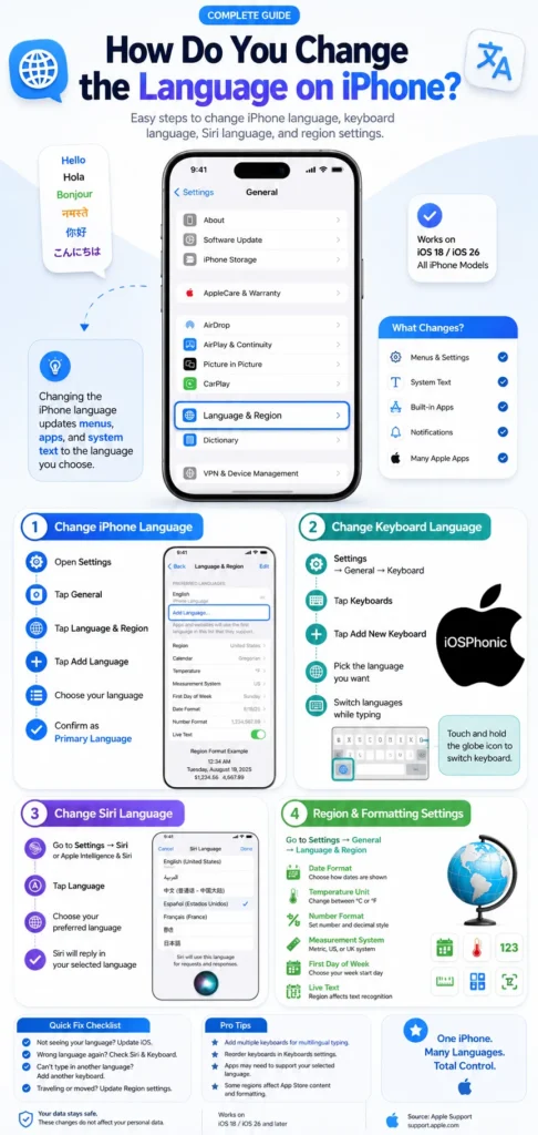 How do you change the language on iPhone 