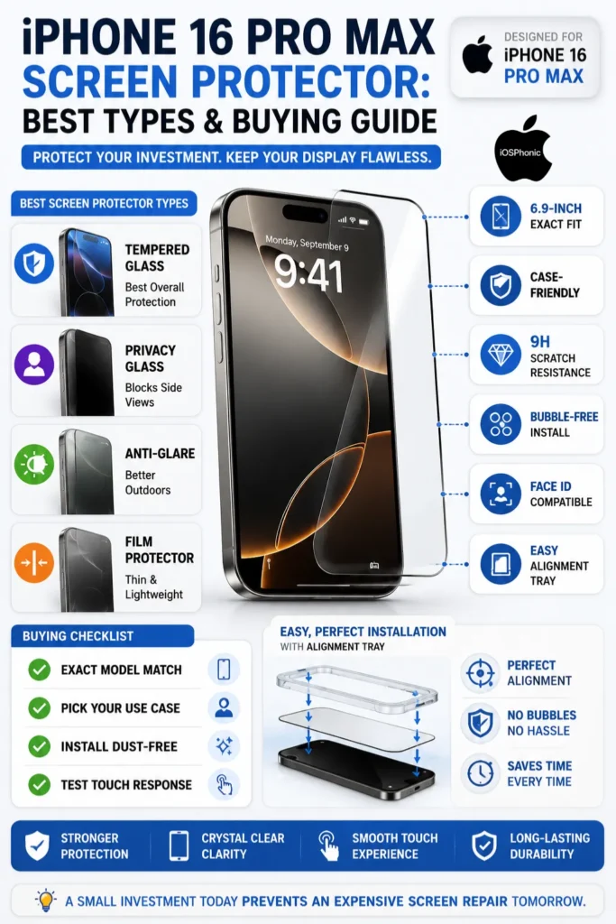 iPhone 16 Pro Max screen protector 