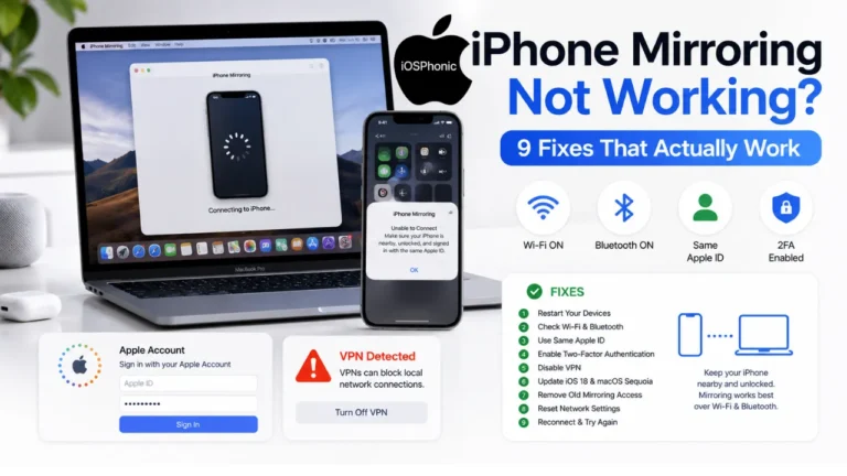 iphone mirroring not working